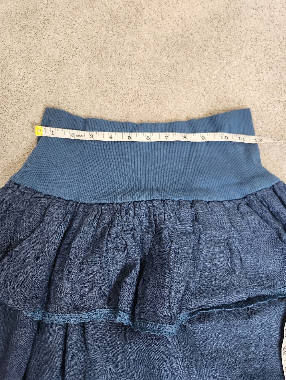 100% Linen Skirt Top Set Tiered Crochet Ruffle Southwest Western Stampede Size M - Picture 8 of 14